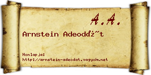 Arnstein Adeodát névjegykártya